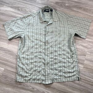R&R Luxury Microfiber Button Up Shirt  Short Sleeve Light Green‎ Mens Size XL